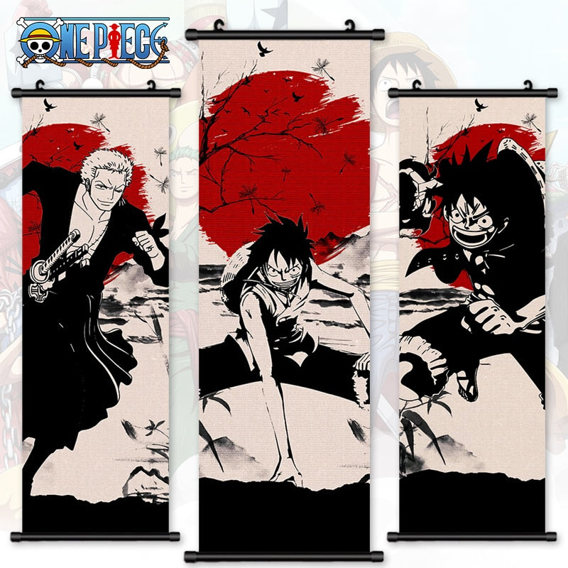 One Piece Scroll Poster Anime High Quality Canvas of luffy and Zoro –  OTAKUSTORE