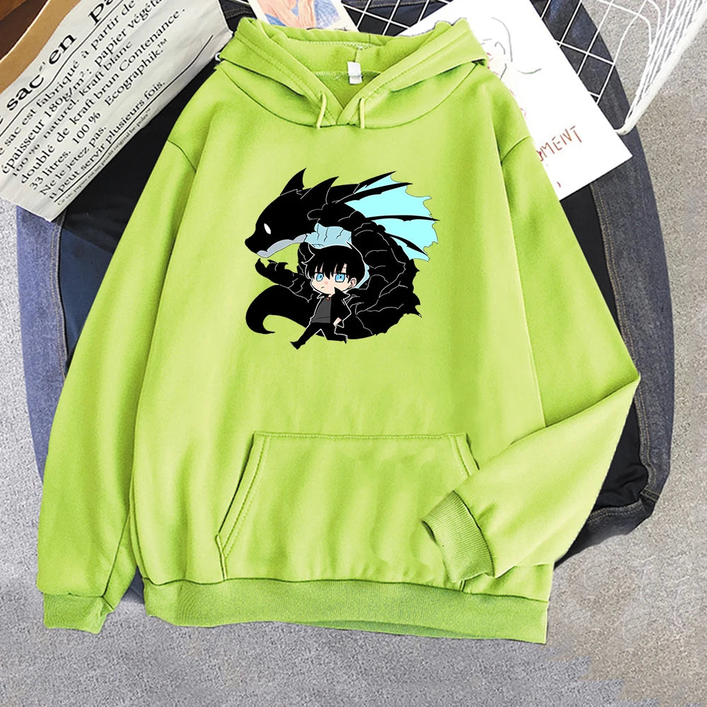 Solo Leveling Print Hoodie light-green