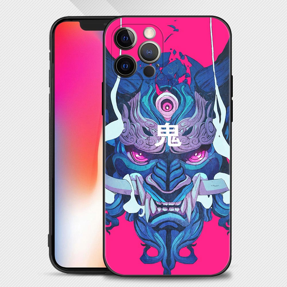 Samurai Oni Mask Phone Case For iPhone