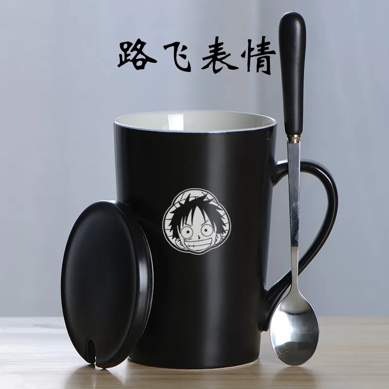 Luffy Ace One-piece ceramic Cup Set Dark Gray