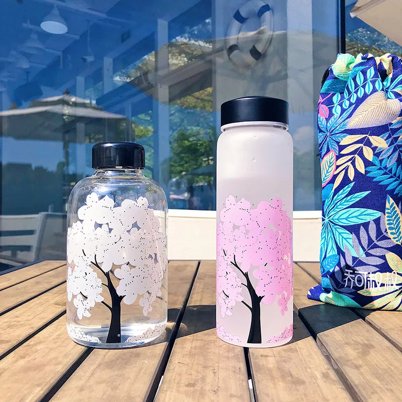 Color Changing Cherry Blossom Glass Anime Tumbler