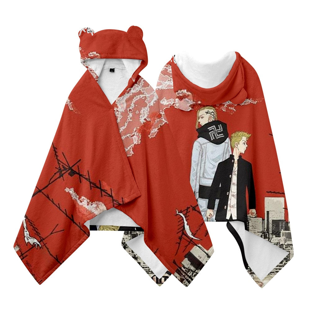 Anime Tokyo Revengers Wearable Blanket Hoodie Style 4 M(77x151cm)