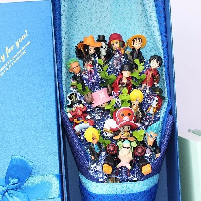 One Piece Action Figure With Flower Bouquet