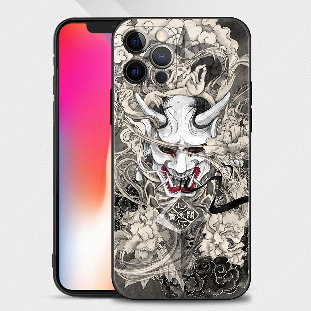 Samurai Oni Mask Phone Case For iPhone Style 1