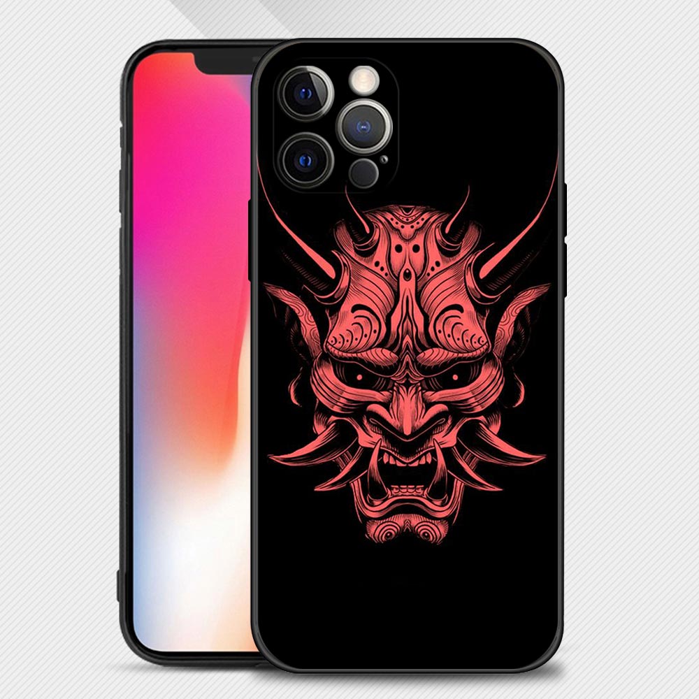 Samurai Oni Mask Phone Case For iPhone Style 3