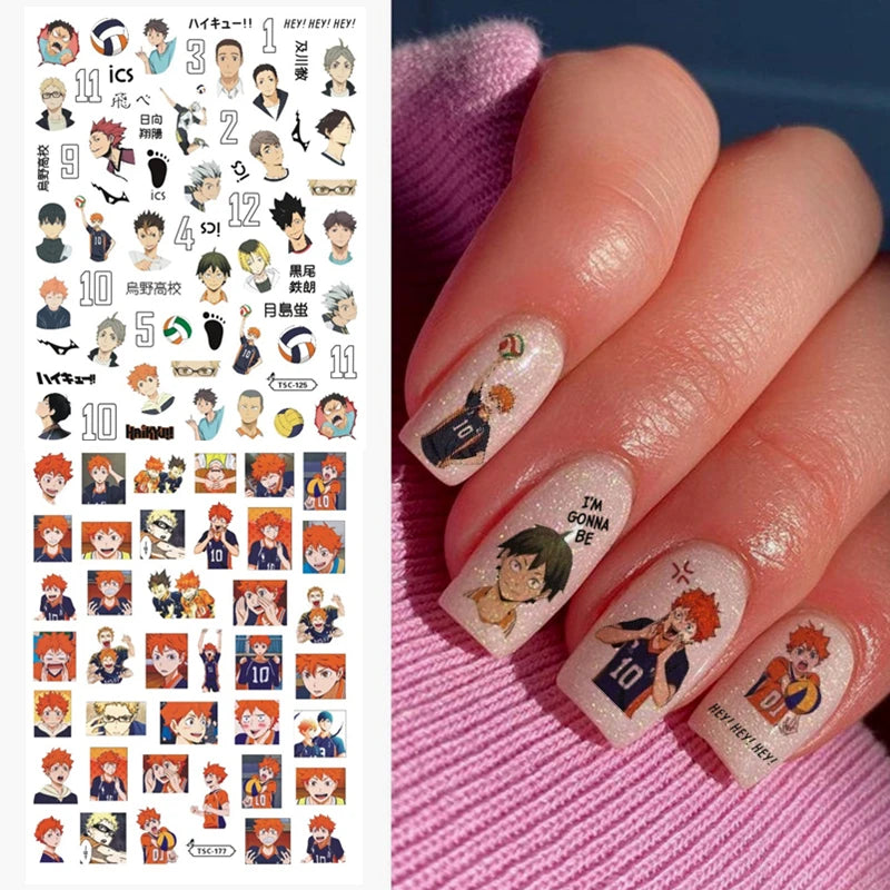 Haikyuu Anime Acrylic Nails Sticker