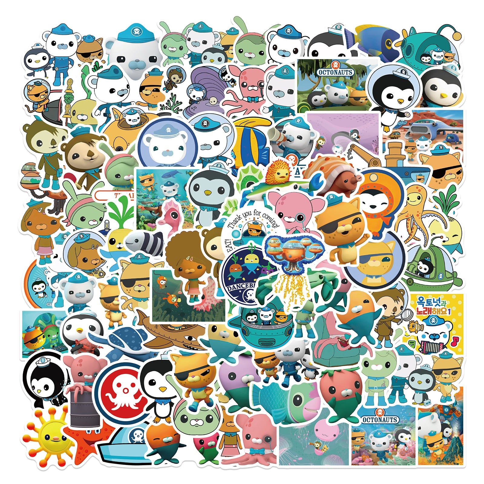 100 pièces pack d'autocollants de dessin animé style vacances