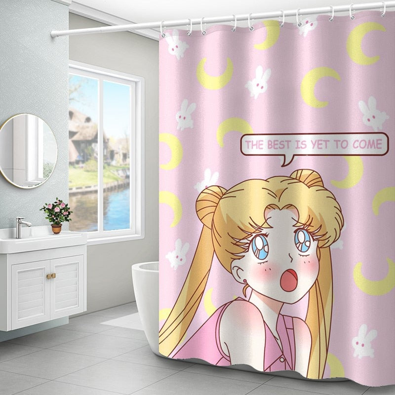 Luna Sailor Moon Anime Shower Curtain 7174 90s  Etsy