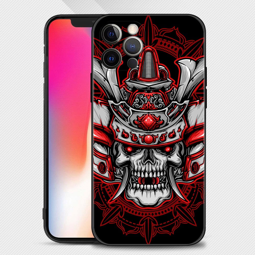 Samurai Oni Mask Phone Case For iPhone Style 4