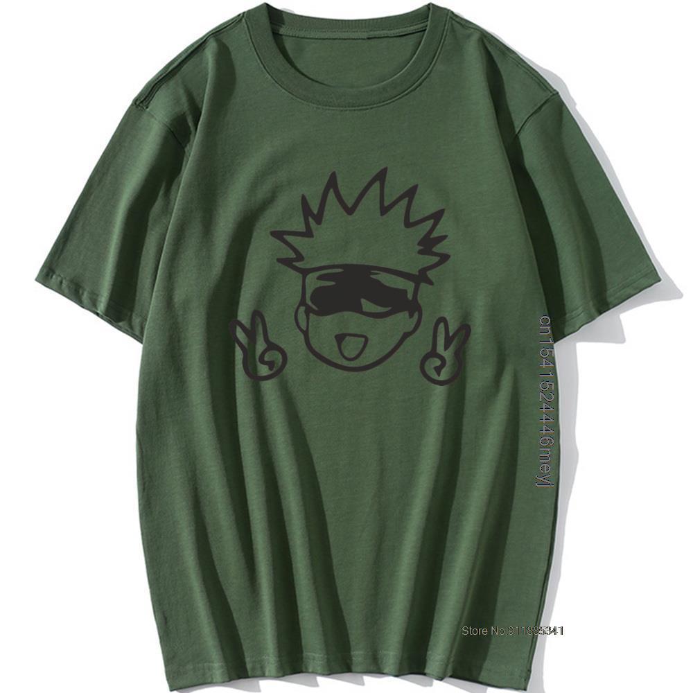 Jujutsu Kaisen Gojo Satoru Print T Shirt Dark Green