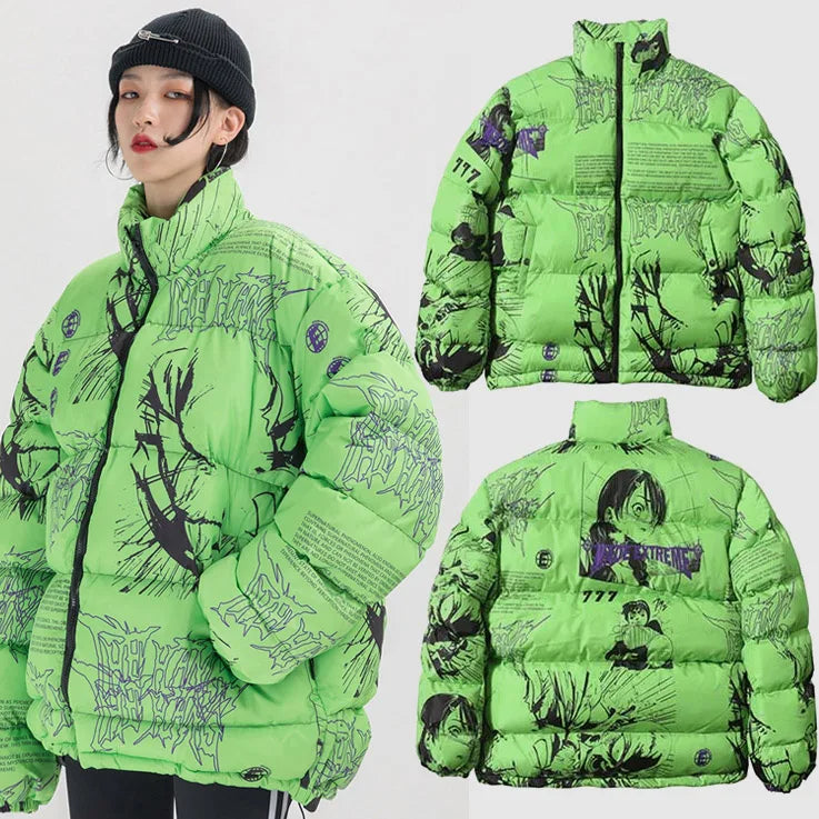 Naruto Rocklee Puffer Jacket Green