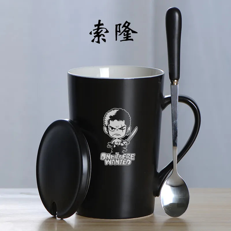 Luffy Ace One-piece ceramic Cup Set Light Grey