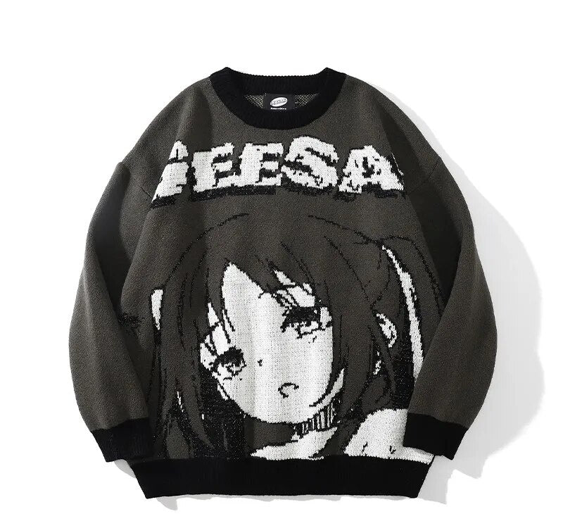 Anime girl black discount sweater