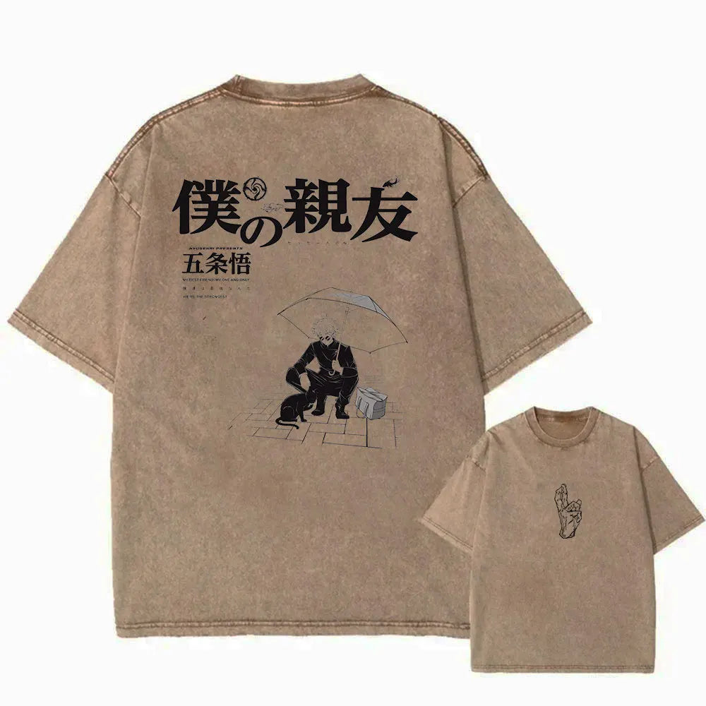 Jujutsu Kaisen Itadori vs Sukuna Vintage Wash T-Shirt Style 8