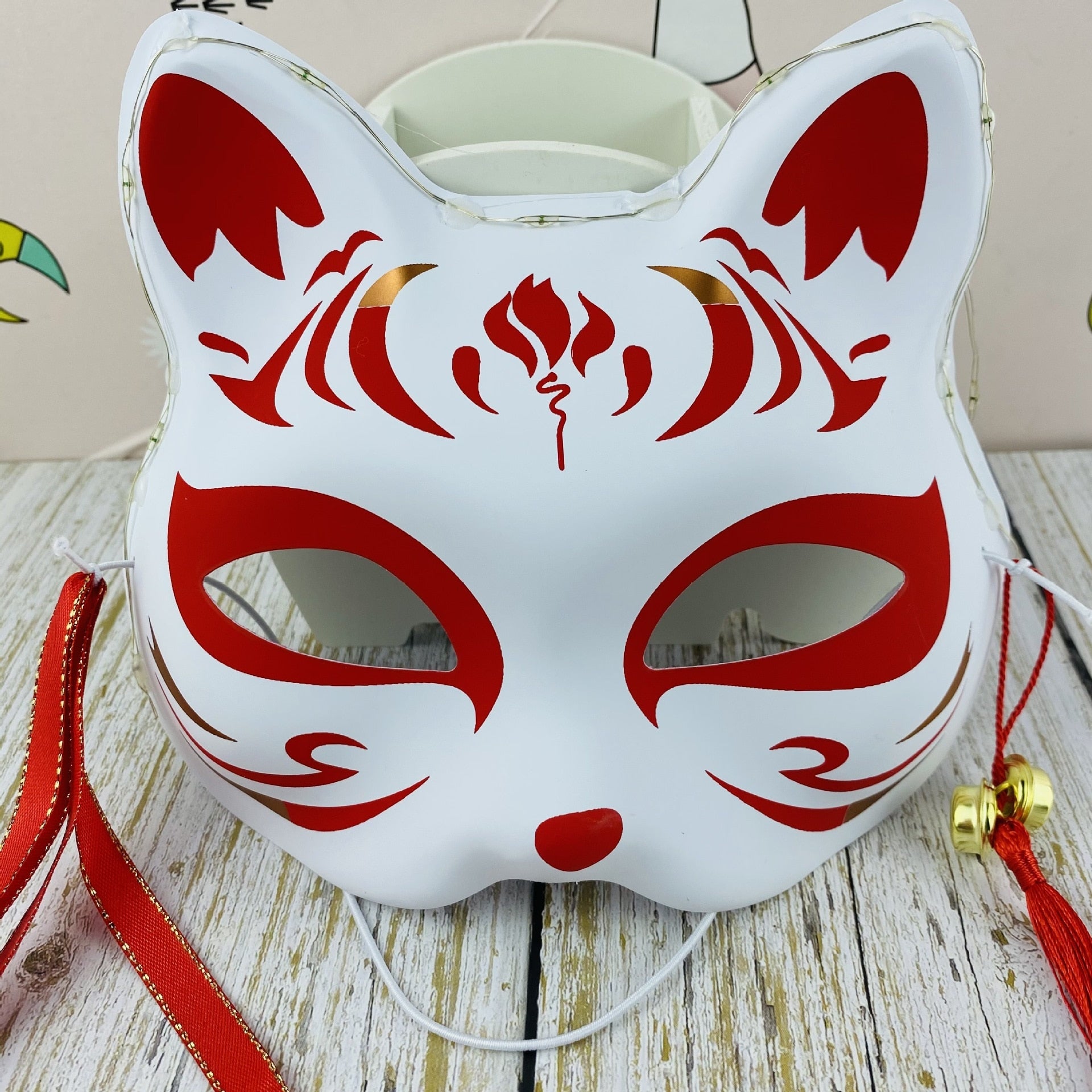 Japanese Mask Half Face Cosplay Prop