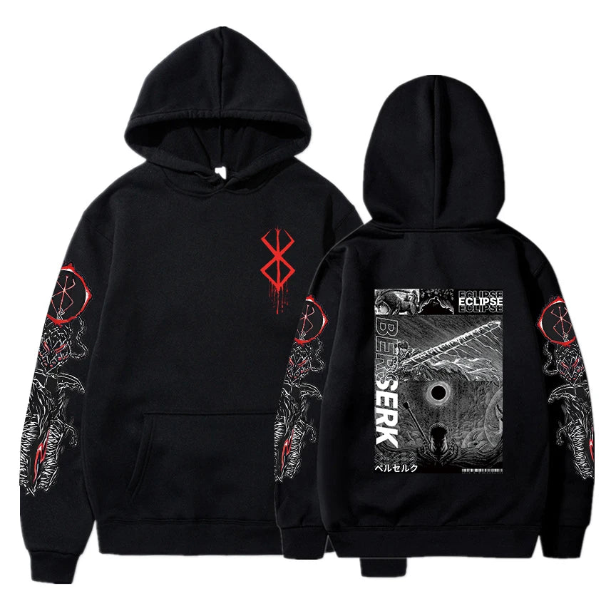 Berserk Guts Anime Cotton Hoodie Black 3