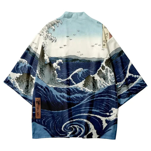 Japanese Style Wave Kimono Shirt