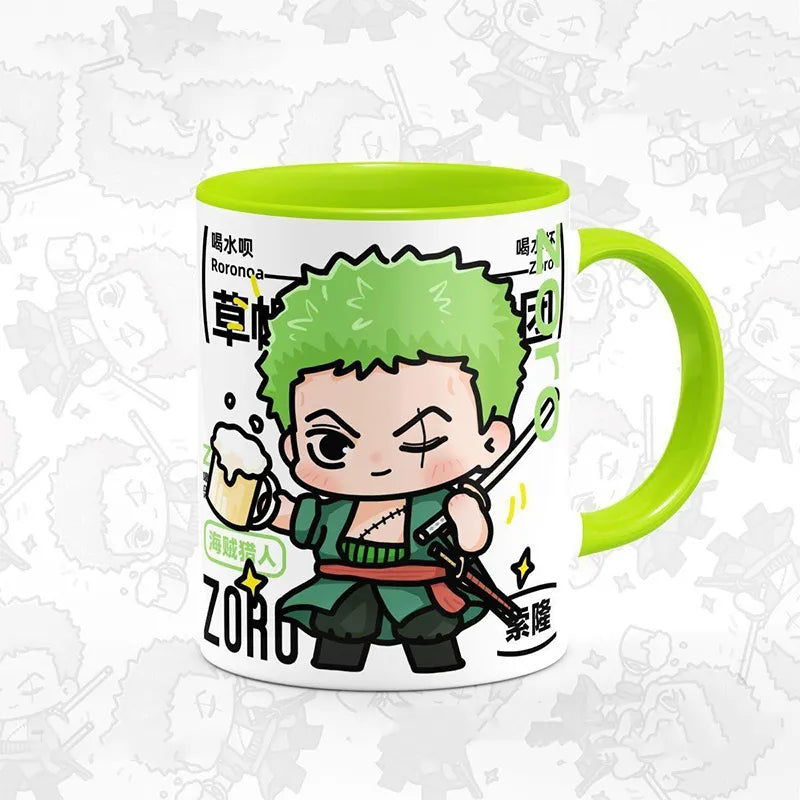 One Piece Ceramic Luffy Zoro Cup Zoro--Green handle 350 ML
