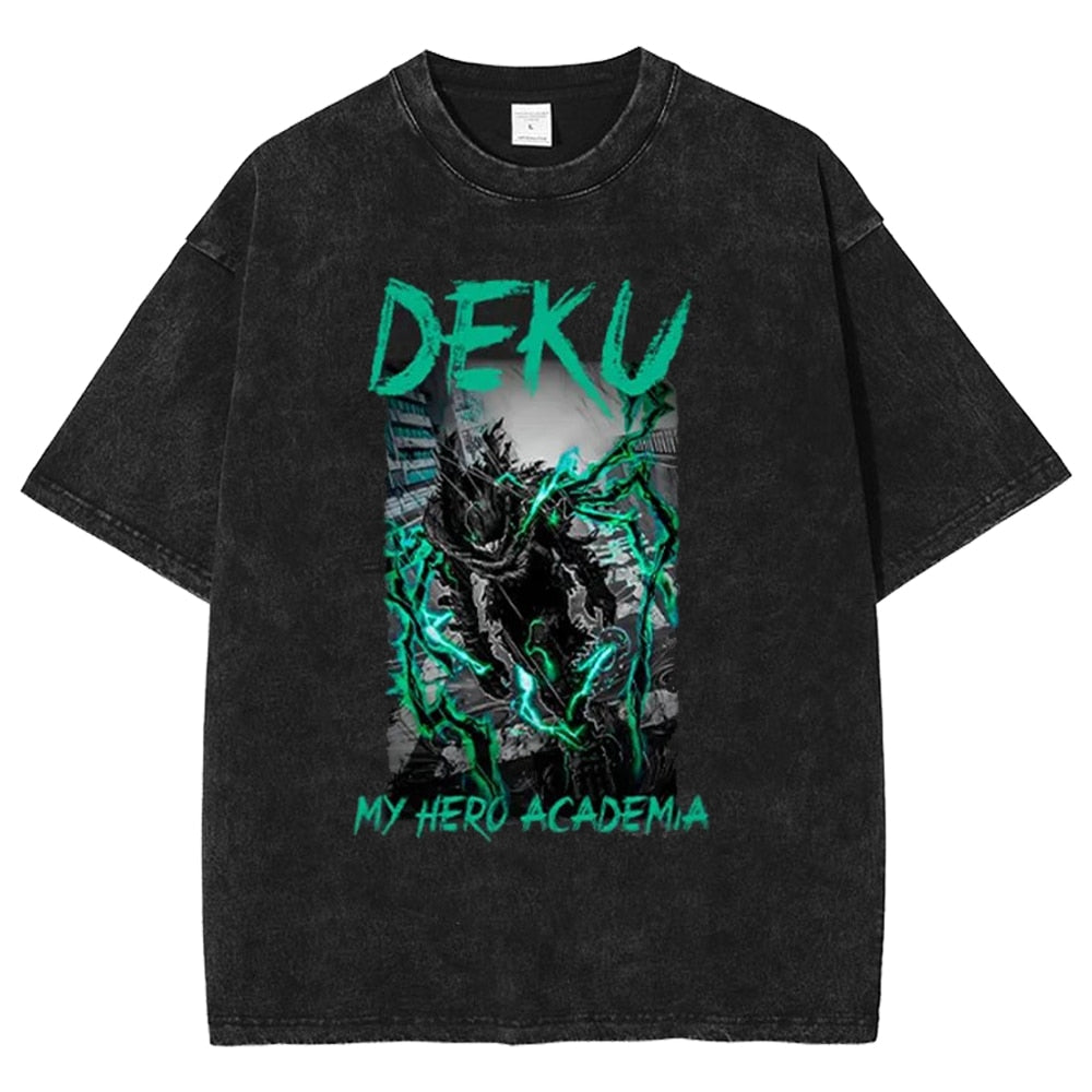Boku no Hero Academia Vintage Washed T Shirt Black7
