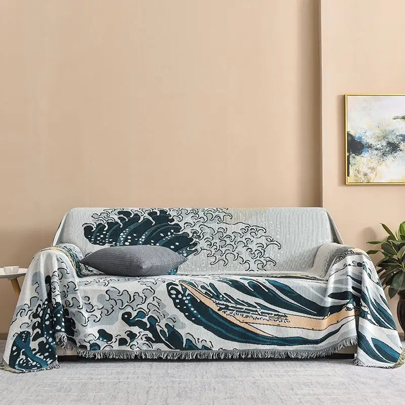 Japanese Style Wave Woven Rug Sea wave