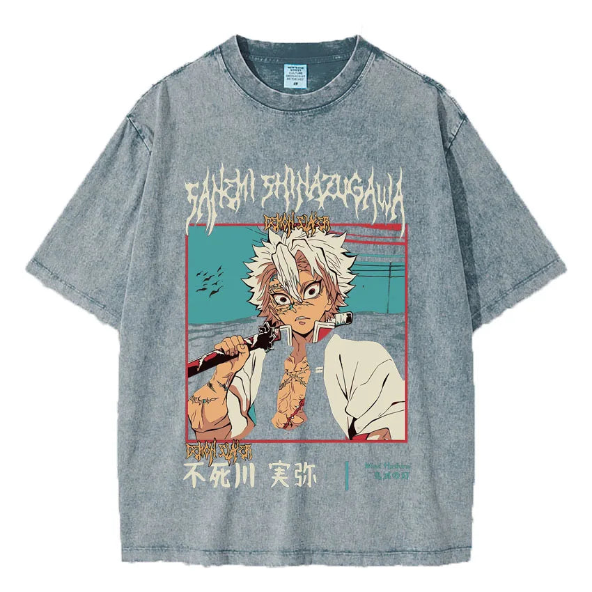 Demon Slayer Sanemi Shinazugawa Vintage Tshirt