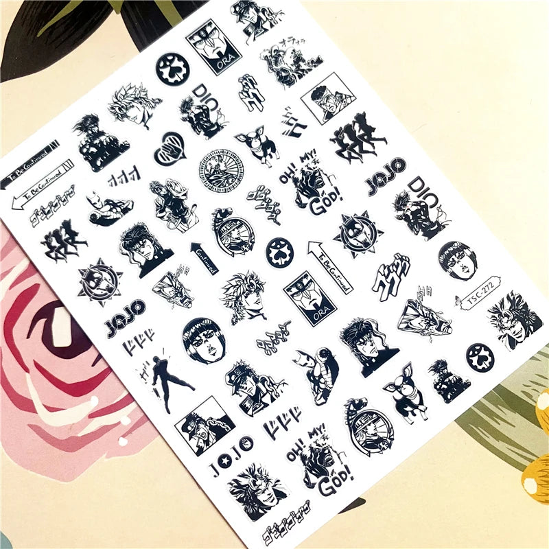 Jojo Bizarre Adventure Anime Acrylic Nails Sticker Style 24