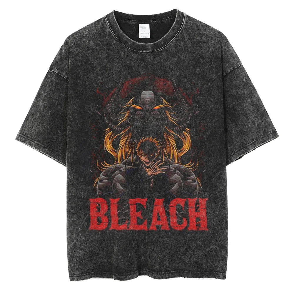 Kurosaki Ichigo Bleach Washed Tshirt Black 7