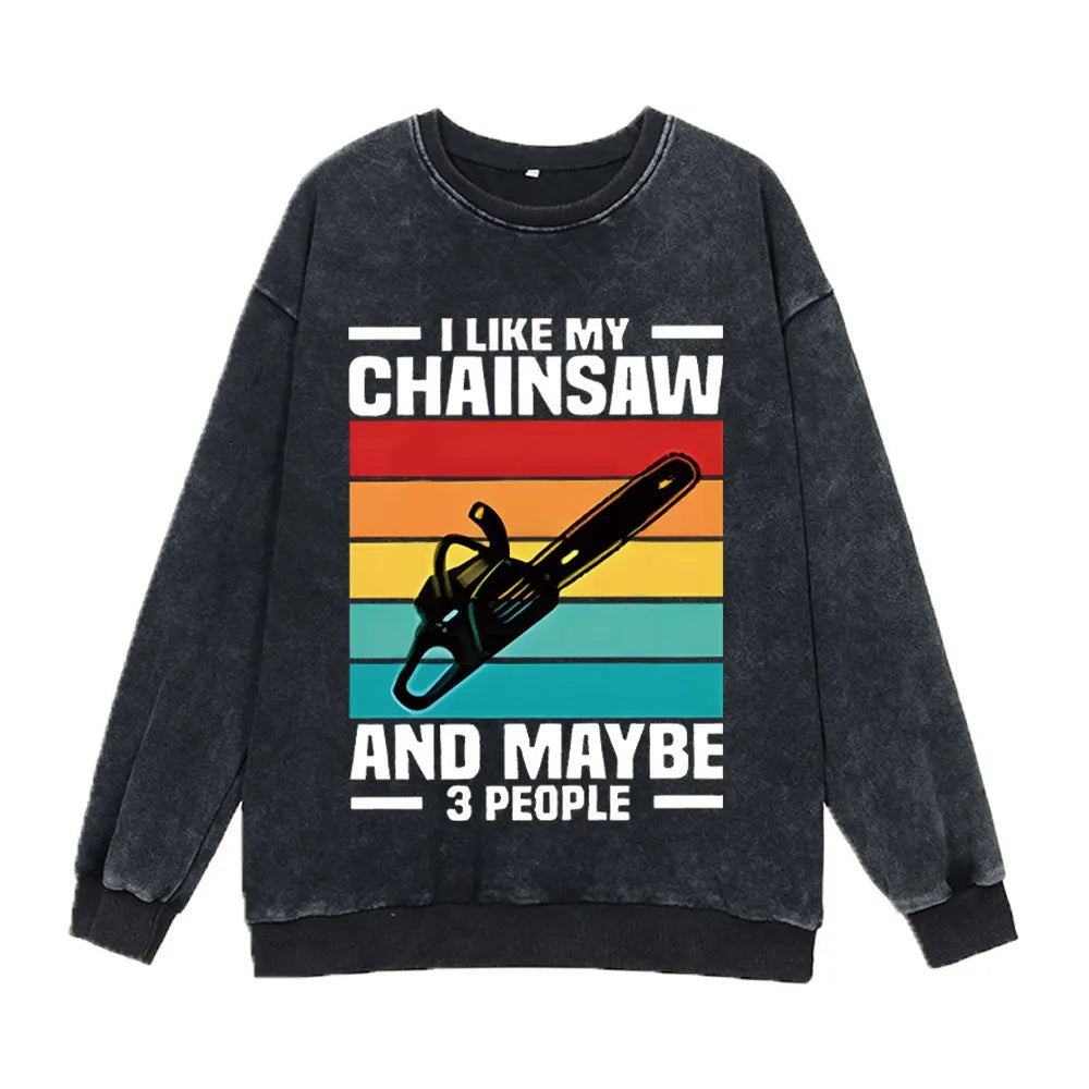Chainsaw Man Washed Sweatshirt Black1
