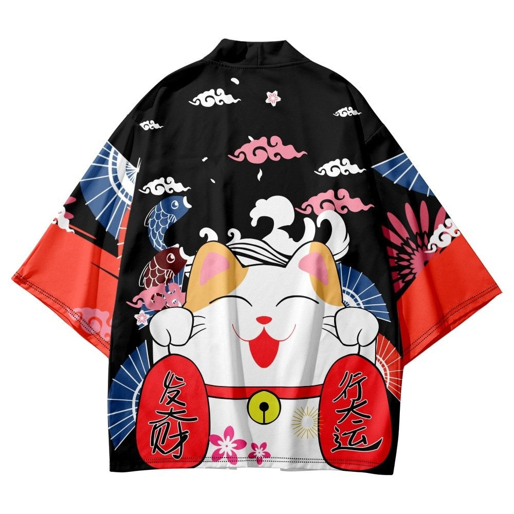 Japanese Wave Anime Kimono Shirt