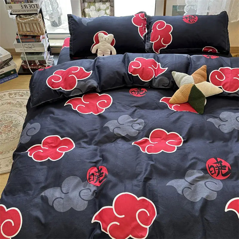 Akatsuki Style Anime Bed Four-Piece Set