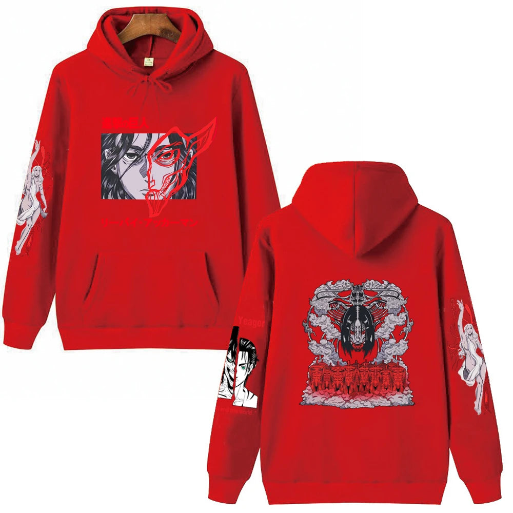 Attack On Titan Yeager Eren Hoodie Red