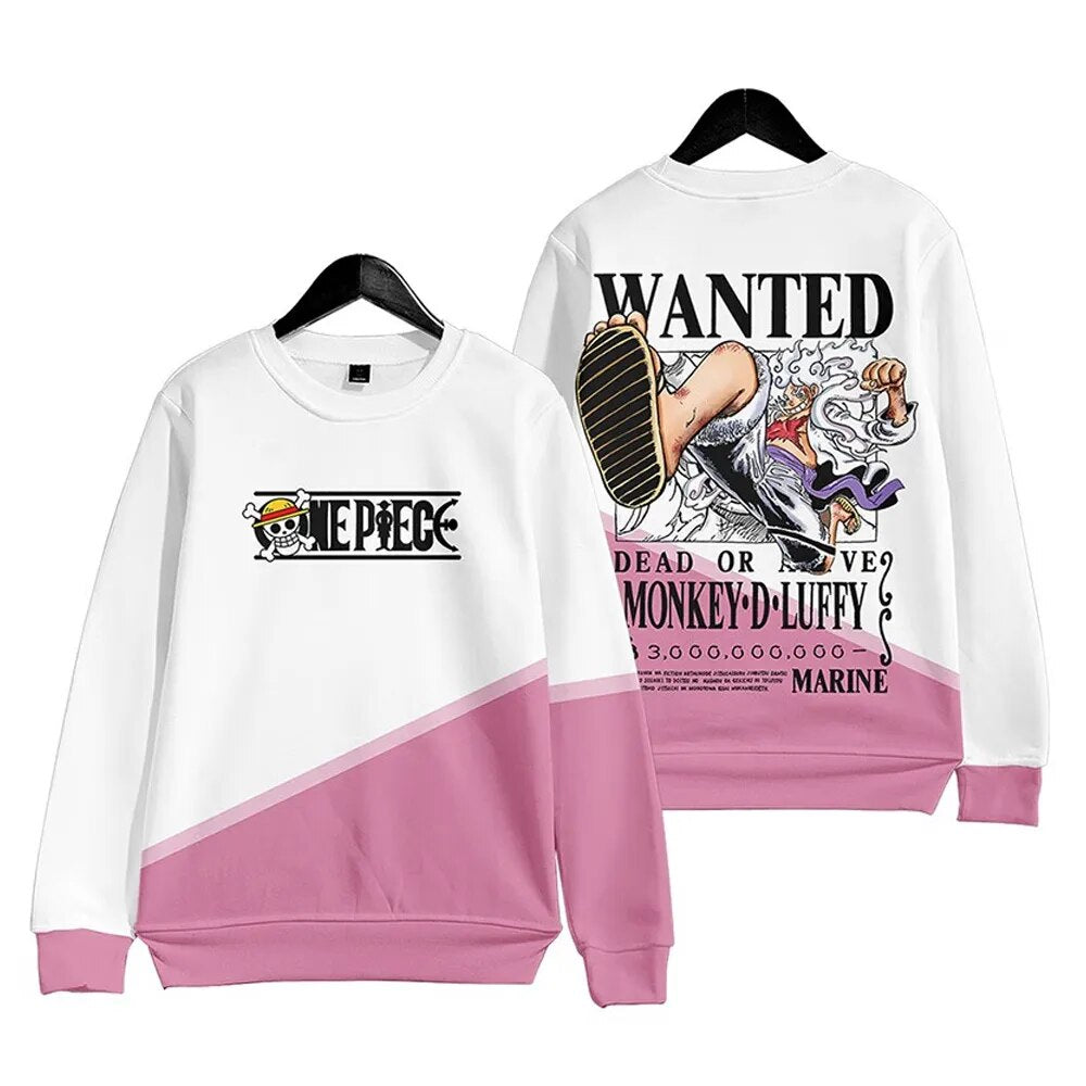 Onepiece Gear Fifth 5 Sun God Nika Luffy Sweatshirt Pink