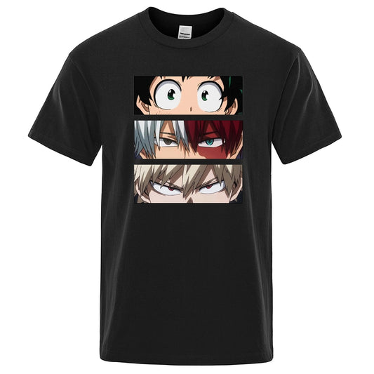 My Hero Academia Printed Anime T Shirt Black