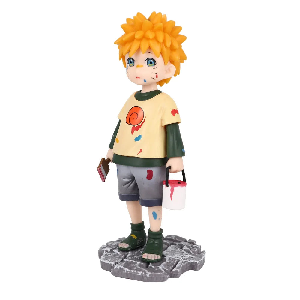 Kid Naruto Uzumaki Paint Splattered Action Figure