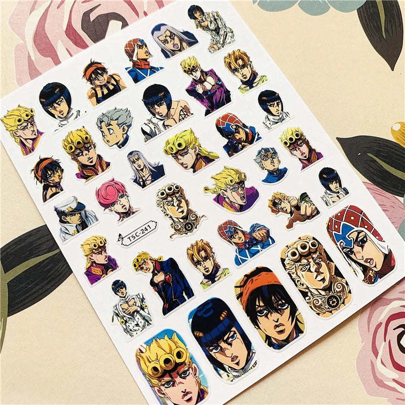 Jojo Bizarre Adventure Anime Acrylic Nails Sticker Style 4