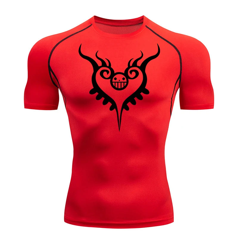 Onepiece Anime Gym Fit Tshirt Red 2