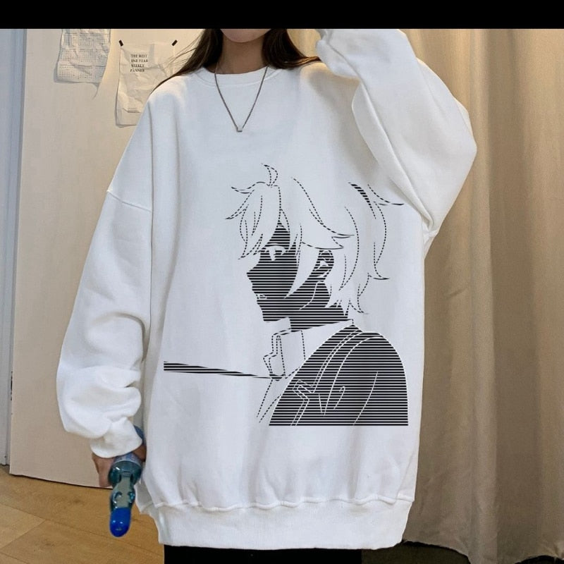 Anime Printed Sweater White3