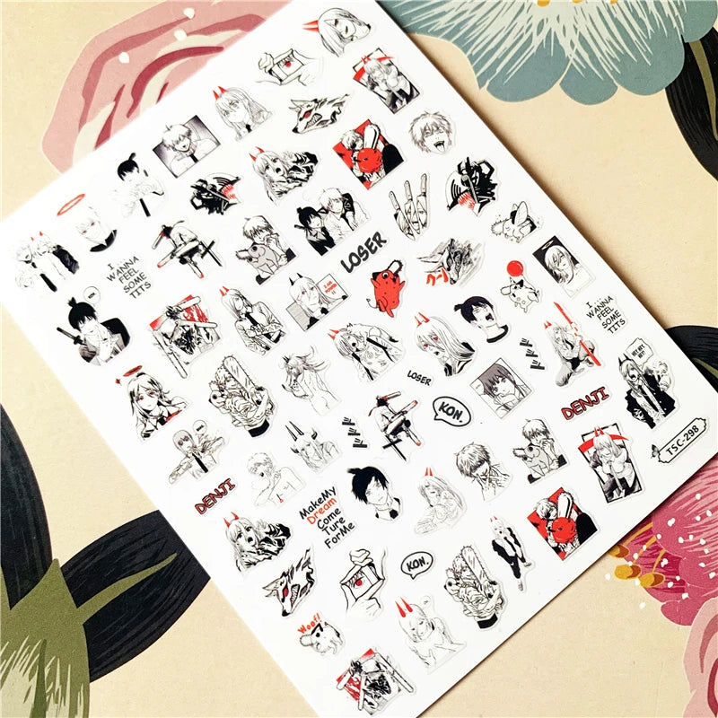 Jojo Bizarre Adventure Anime Acrylic Nails Sticker Style 18