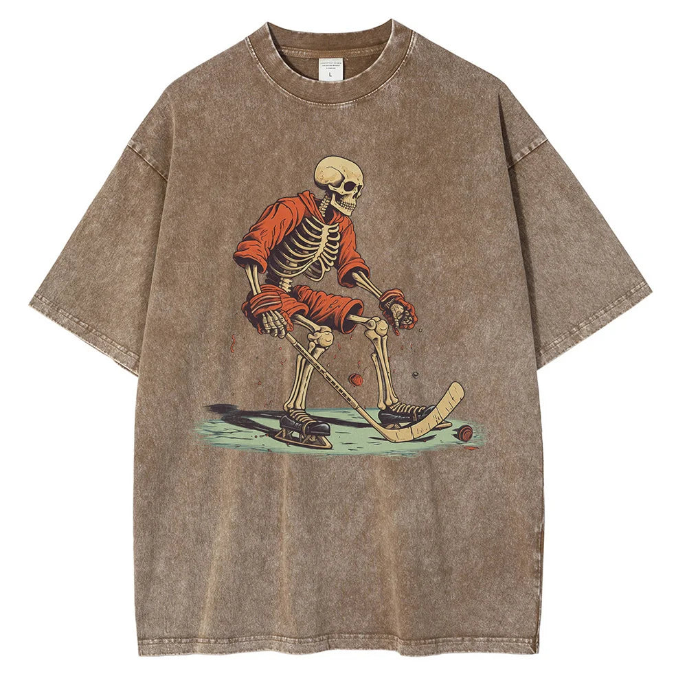 Anime Lost Skull Vintage Tshirt Brown