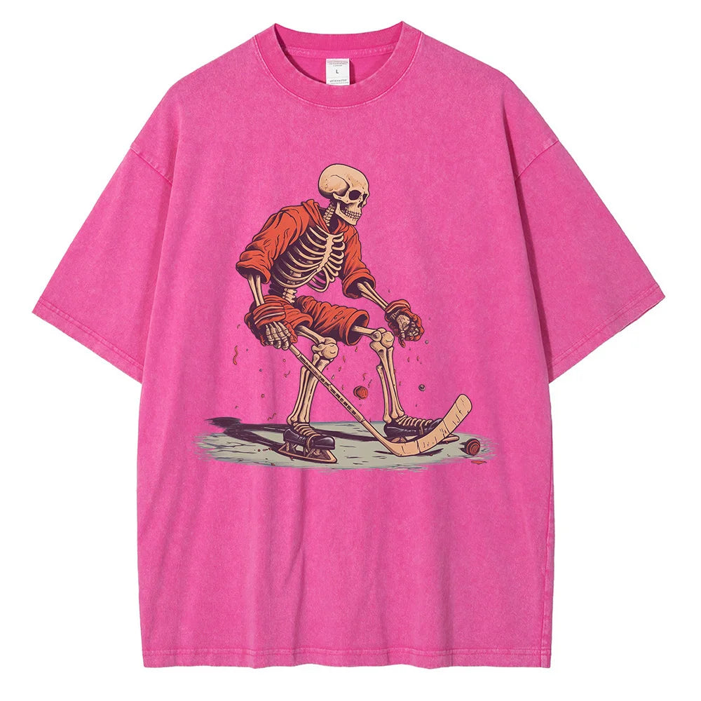 Anime Lost Skull Vintage Tshirt Rose Red