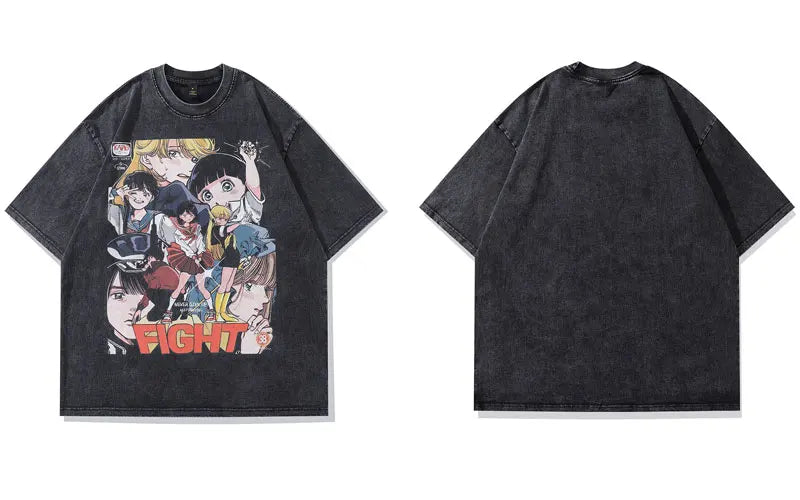 Heisei Retro Anime Vintage T-Shirt Black