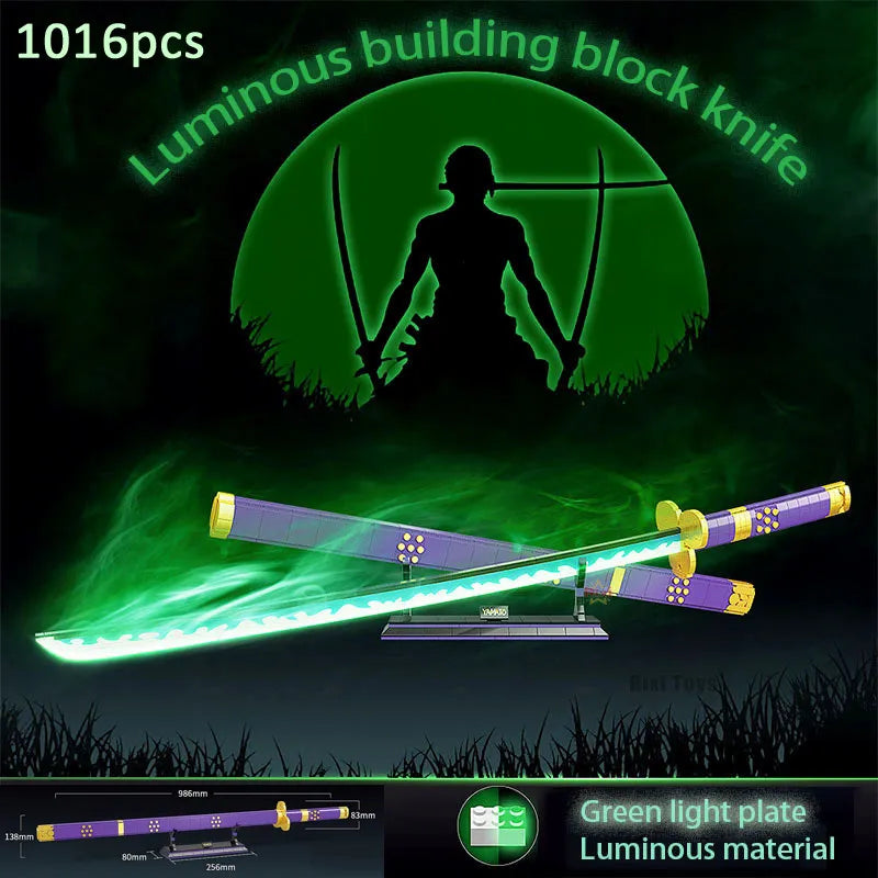 Japanese Anime Building Blocks lego Katana ( Glow in the Dark ) 1016pcs Luminous