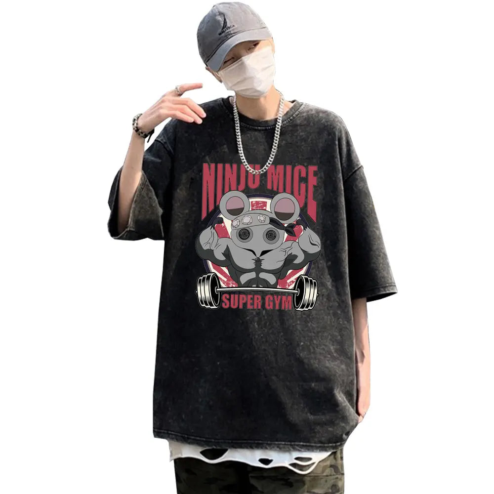 Demon Slayer Uzui Tengen Print T-shirt Black 3