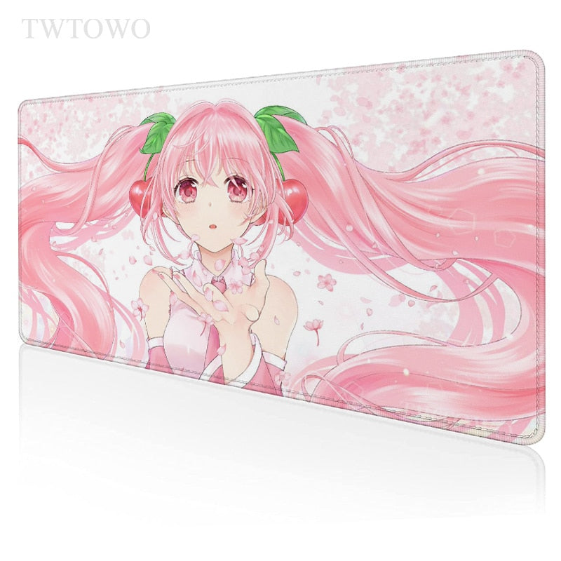 Pink Anime Kawaii Girl Large Gaming Mouse Pad 7