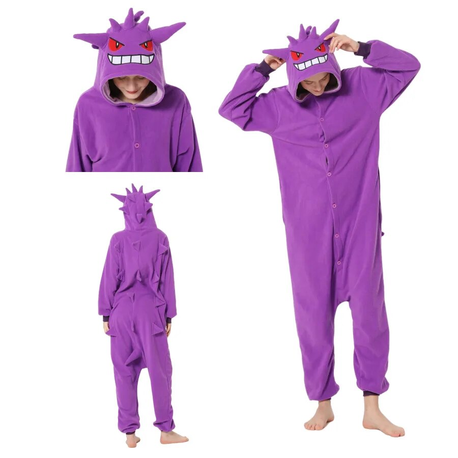 Pokemon Anime Winter Pajama Set Costume Purple