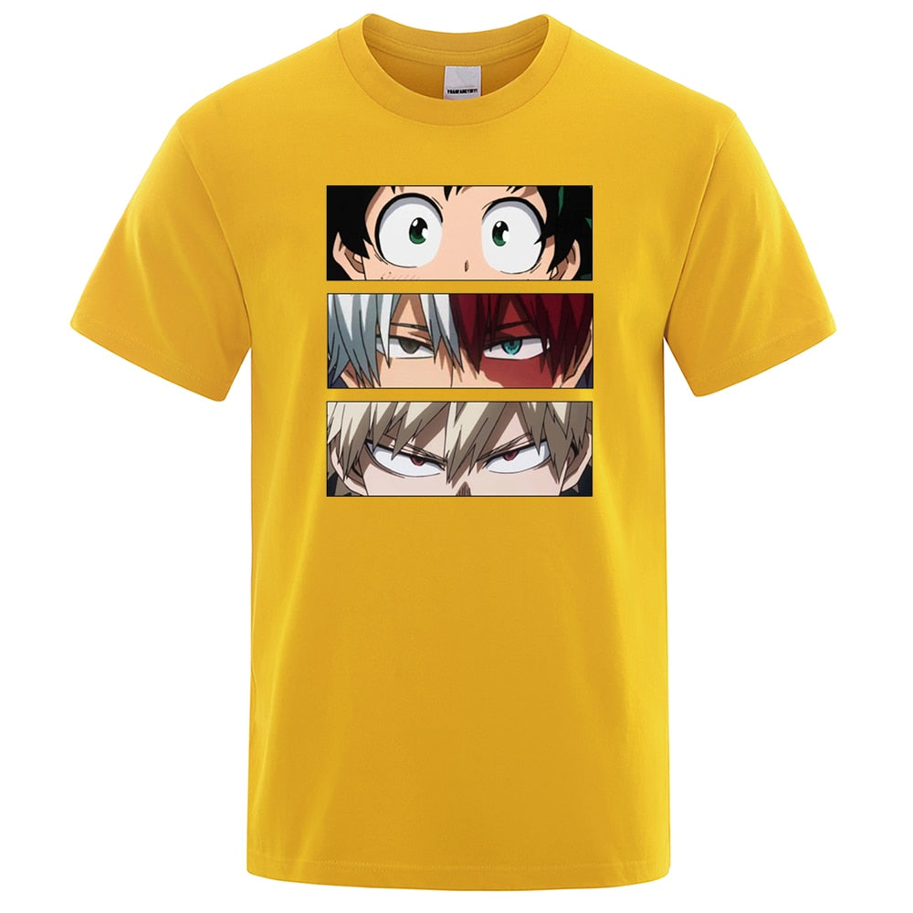 My Hero Academia Printed Anime T Shirt Yellow