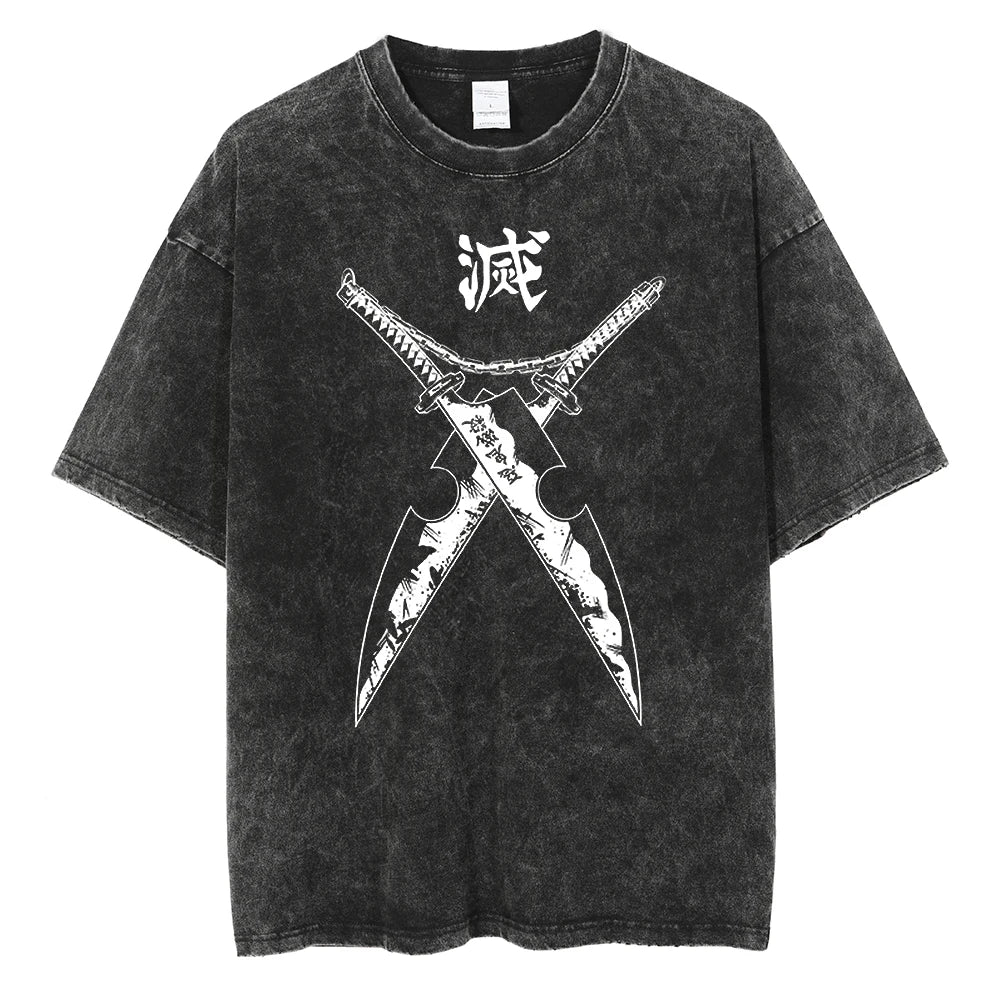 Demon Slayer Rengoku Vintage Tshirt Black 10