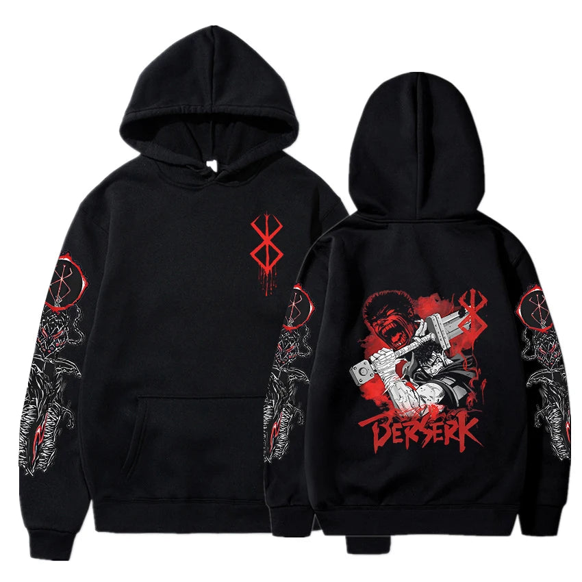 Berserk Guts Anime Cotton Hoodie Black 9