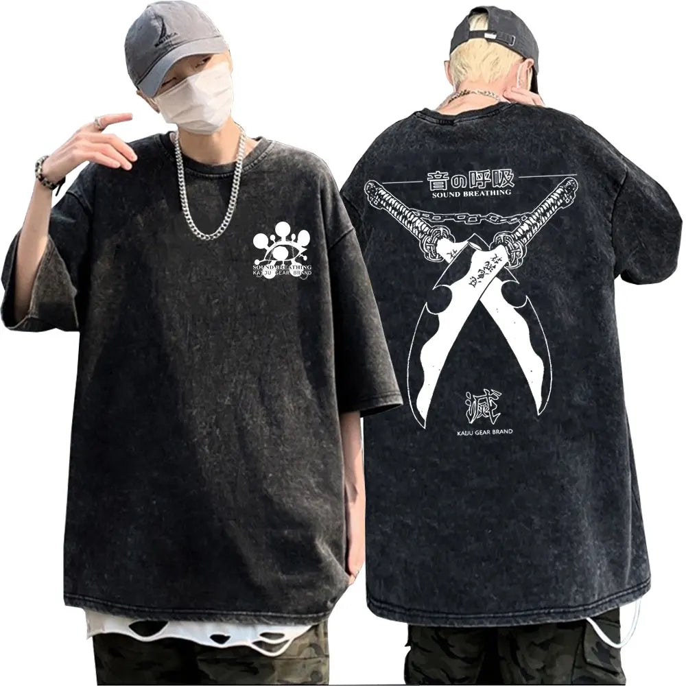 Demon Slayer Uzui Tengen Print T-shirt Black 9