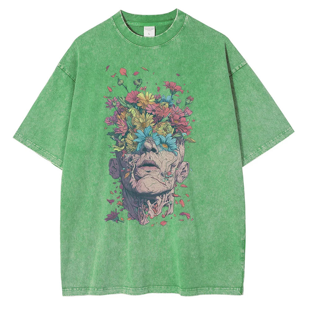 Anime Flowerboy Vintage Tshirt Green